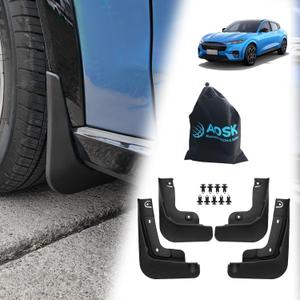 BestEvMod AOSK Compatible with Mustang Mach E Mud Flaps Splash Guards Exterior Accessories, 2021 2022 2023 2024 2025 Mach-E mud Flaps Splash Guards(Set of Four) 