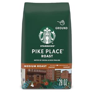 Starbucks Ground Coffee, Medium Roast Hot or Iced Coffee, Pike Place Roast, 28 oz, Best Before 25 FEB 2025 