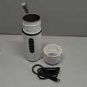 Car Electric Kettle,Portable Travel Kettle,12V/24V Car Coffee Warmer,420ML Hot Water Heater with Built-in Magnetic Induction Stirring,Small Mini Hot Water Boiler for Tea Coffee Milk (White)