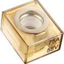 BOJACK Terminal Fuse 75A Marine Rated Battery Fuse (MRBF) 58V DC Max IP66 Waterproof for the Circuit Protection of Automobiles RVs Cranes Ships Charging Piles (75 Amp)