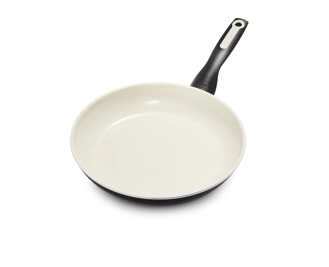 GreenPan Rio Healthy Ceramic Nonstick 10" Frying Pan Skillet, PFAS-Free, Dishwasher Safe, White