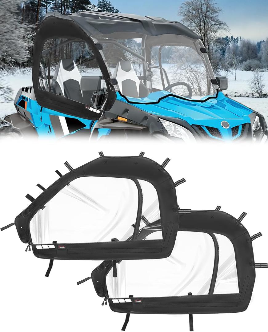 StarknightMT ZForce Cab Enclosure, Soft Upper Doors with Zippered Windows Compatible with CFMOTO ZForce 800 EX/Trail2019-2022/ Zforce 10002018-2019Windproof Soft Windshield for Easy to Get on/off
