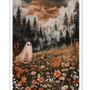 Halloween Decor Wall art Prints Dark Forest Ghost Ghost Poster art Holiday Art Gifts 16x24in Unframed