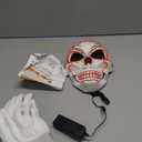 Spooktacular Creations Halloween LED Skull Mask with Light Up Gloves, Red Scary Glow Up Skull and Glow in The Dark Skeleton Mask for Adult Halloween Cosplay Costumes Accessories, Party Dress Up