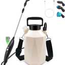 Battery Powered Garden Sprayer, 1 Gallon Electric Sprayer in Lawn with USB Rechargeable Handle, Retractable Wand, 3 Mist Nozzles, Yard Water Pump Sprayers with Adjustable Shoulder Strap for Gardening