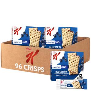 Special K Bar Pastry Crisps, Breakfast Bars, 100 Calorie Snacks, Blueberry (8 Boxes, 96 Crisps), BB 11-18-26