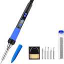 Industrial Grade Welding Pen Repair Tool Set, 90W Soldering Iron Kit, Cutting and Descaling Laser Welder Machine, Adjustable Temperature Digital Display with 5 Soldering Iron Tips (Blue)