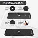 Silicone Faucet Splash Guard  17" x 7" Sink Mat for Kitchen & Bathroom, Non-Slip Drip Catcher & Waterproof Protector, Keeps Countertops Dry & Clean  Black