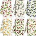 Oudain 6 Pcs Fruit Kitchen Towels Dishcloth Reusable Tea Hand Towels Absorbent Quick Dry Cleaning Cloths Towel for Kitchen Bathroom Housewarming Gifts Home Decoration 23.6 x 11.8", Mixed Fruit