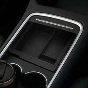 TUDIA Center Console Organizer Tray Designed for Tesla Model 3 (2021-2023) / Model Y (2021-2024) - [NOT Compatible with Model 3 2024/2025] Smooth Slide Silicone Interior Storage Accessories