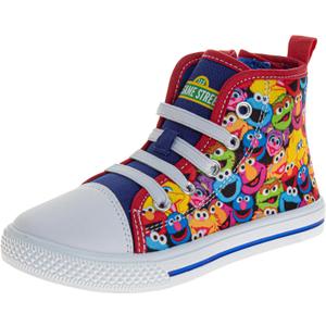 Sesame Street Elmo Shoes, Hi Top Sneaker with Laces, for Toddlers and Kids, Size 7 (Multi)