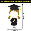 2 x 24 Pcs Graduation Cutouts Grad Graduates Cutouts for Bulletin Board Decor with Photo Space for Grad DIY Craft Photo Classroom 2026 Graduation Party Decoration (Female)