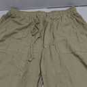 chouyatou Men's Ethnic Stylish Drawstring Elastic Waist Loose Fit Baggy Stripe Linen Harem Beach Pants XL