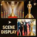 Jetec 6 Feet Movie Night Trophy Cardboard Cutout Standup Life Size Movie Premiere Award Theme Party Decorations Backdrop Photo Booth Red Carpet Gold Male Award Statue Stand-up for Party Decor Supplies