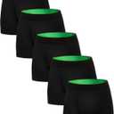 Washable Incontinence Underwear for Men with Absorbency Fly Leakproof Underwear 5 Pack (3XL, Black)