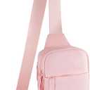 Mini Sling Bag Crossbody Fanny Pack Men & Women - Switchable Strap, RFID Blocking, Water-Repellent, Hidden Pocket (Pink)