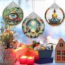 Christian Gifts: Nativity Christmas Ornaments - Religious Gifts for Kids and Women of Faith - Christmas Tree Decoration Stained Glass Nativity Ornament