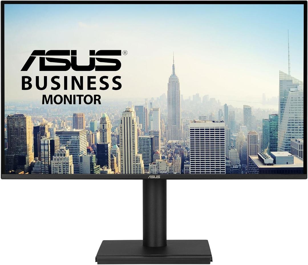 ASUS 27 1440P Business Monitor (VA27AQSE) - IPS, QHD, 99% sRGB, Frameless, HDMI, DisplayPort, VGA, 1ms, Speakers, Low Blue Light, Flicker Free, Ergonomic Design, VESA Wall Mountable