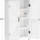 43.3" H Farmhouse Bathroom Storage Cabinet with Adjustable Shelves, 11.8"D x 23.6"W x 43.3"H