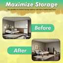 Kings Brand Furniture 6-inch Bed Risers - Set of 4 Black Heavy Duty Stackable Furniture Risers for Under Bed Storage, Desk, Sofa, Couch