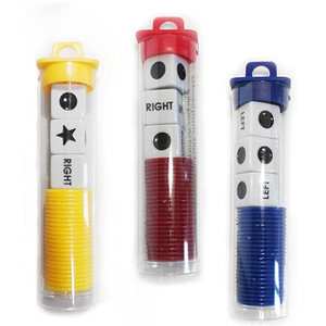 Left Right Center Dice Game Set,3 Round Tube Storage is Easy to Store, Carry Around for School Family Camping Party Picnic Game