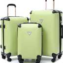 NZBZ 3 Piece Vintage Luxury Luggage Set, Lightweight Retro Suitcase with Double Spinner Wheels, TSA Lock, Large Capacity for Travel (Green 2, 20inch & 24inch & 28inch)