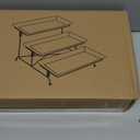 Mfacoy 3 Tier Serving Tray Set, 12" Tiered Serving Trays Platters, Reusable Serving Tray for Party, Collapsible Sturdier Stand with Stable Cross Bars, Serving Platters for Veggie, Fruit, Dessert