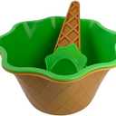 Colorful Ice Cream Bowl Set with Spoon Creative Plastic Sundae Cups for Desserts Mixing and Serving Anti-Fall Design for Parties and Festive Occasions