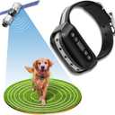 GPS Wireless Dog Fence System, Electric Satellite Technology Pet Containment System by GPS Signal for Dogs and Pets with Waterproof & Rechargeable Collar Receiver, Container Boundary (Black)