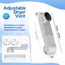 Periscope Dryer Vent Connector Kit, Upgraded 304 Stainless Steel, Adjustable 9.5"-14.5" Telescoping Dryer Vent Duct, Fits Tight Spaces with Slim Flat Design, OEM, Adjustable 9.5-14.5 Inch silver