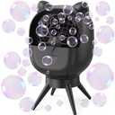 Rechargeable Bubble Machine, 180° Automatic-Rotating, 38000+ Big Bubbles/min, 500ml Large Capacity, Bubble Maker Machine for Kids, Toddlers, Outdoor, Parties, Birthday, Wedding, Black