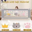 JWPEHOE Height Adjustable Bed Rail for Toddlers, Kids Safety Baby Bed Rail for Twin/Full/King/Queen Size Bed (3 Sides, 78 * 78 * 59 Inch)