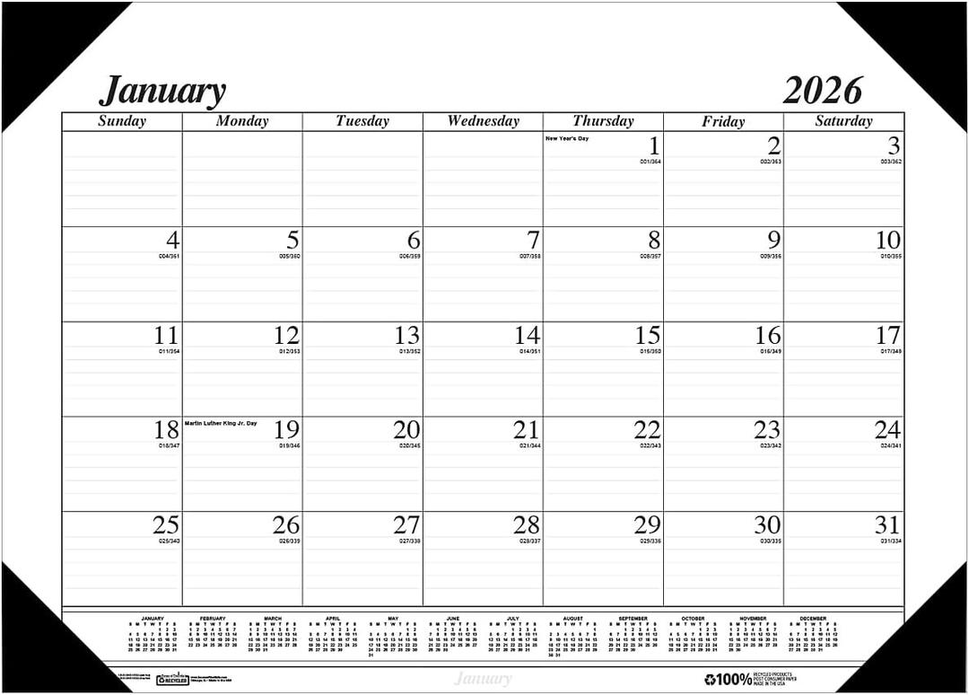 2026 Desk Calendar  Large Desk Calendar 2026 from Jan. 2026  Dec. 2026, Large Calendars 22 x 17, Desk/Wall Calendars for Planning in Office or Home
