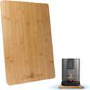 Bamboo Sliding Appliance Tray, Coffee Maker Slider Tray with Rubber Wheels, Countertop Pull Out Organizer for Coffee Machines, Air Fryers and Other (Natural, Large-Long(12”W x 16”L))