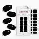 34 Piece Fully Cured Gel Nail Strips With No UV Light Needed, 14+ Days Gel Nail Polish Stickers, Salon Quality, Easy to Apply & Remove  Toxin Free, No Damage (Onyx Noir)