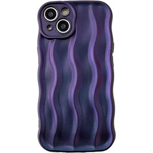 wahhle Water Ripple Pattern Curly Wave Frame Soft Cute Phone Case Cover for Men Women Girls(iPhone 13 Pro Max,Yellow)