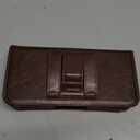 Phone Holster Compatible with iPhone 16/15/14/13/12 Pro Max and Plus, Galaxy S25/S24/S23/S22/S21/S20 Plus and FE, Leather Phone Pouch with Metal Belt Clip, L-Coffee