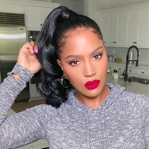 KRSI 14Inch Spiral Curl Short Black extensions Drawstring Ponytail for Black Women, Curly Hair Ponytail Drawstring Extension Wavy Clip in Ponytail Hair Extensions Hair Pieces for Women Ponytail(1B#)