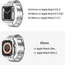 Compatible with Apple Watch Ultra 3/2/1 Band and Case, Stainless Steel Metal Chain with TPU Cover, Smart-Watch Link Bracelet Strap for men, Wrist-Band for i-Watch Ultra, 49mm, Silver