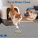 XXL Extra Large Silicone Cat Litter Trapping Mat for Scatter Control, 40"x30"(100cmx75cm) Waterproof Kitty Litter Box mat for Floor, Soft on Kitty Paws, Easy to Clean, Light Brown