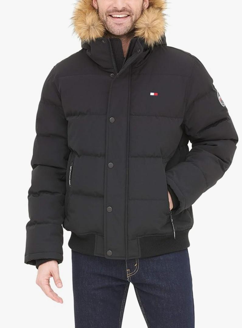 Tommy Hilfiger Men's Arctic Cloth Quilted Snorkel Bomber Jacket (Standard and Big & Tall), XL