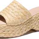 Ancomafio Platform Espadrille Sandals for WomenPlatform Slip on Wedges Slides Bohemia Sandals Flatform Open Toe Beach Sandals Outdoor
