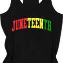 Juneteenth Shirts Women Africa Map Sleeveless T-Shirt African Proud Tank Top (Small, Black)