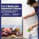 Luigi's Fish Tank Cleaner - Turtle Tank Accessories - Gravel Vacuum for Aquarium - Hand Siphon Hose to Remove and Change Water or Sand in Minutes - Aquarium Cleaning Tools