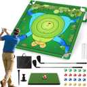 Golf Chipping Game Portable Yard Practice Set, Indoor & Outdoor Lawn Play for Adults and Family, Backyard, Beach, Office Party, Golf Gifts for Men (Chipping Game+2 Golf Clubs)