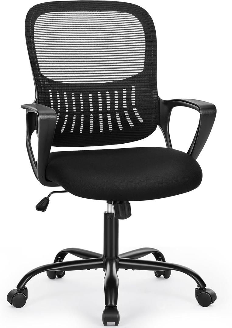 Yapamar Tall Office Chair with Adjustable Height,Ergonomic Computer Standing Desk Stool,High Office Chair for Counter Height Desk (Black) (Fixed Handrail)