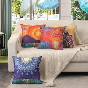 Pack of 4 Throw Pillow Covers 18x18 inches, Colorful Vintage Exotic Bohemian Pattern Decorative Pillowcases Cover for Sofa,Chair, Couch,Bedroom,Car Lumbar