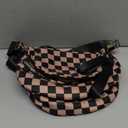 Checkered Crossbody Bags for Women Nylon Bum Bag Spacious Trendy Fanny Pack Large Sling Bags with Adjustable Strap