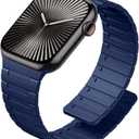 SNBLK Magnetic Watchband Compatible with iWatch Bands Men 44mm 45mm 46mm 49mm 42mm Women, Silicone Sport Strap Strong Adjustable Magnet for Apple Watch Series 11 ULTRA 2 SE 10 9 8 7 6 5 4, Navy Blue