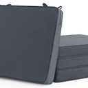 Outdoor Chair Cushions Set of 4: Waterproof & Fade Resistant Seat Cushion for Patio Furniture - 18.5 x 16 x 2 Inch Chair Pads with Ties and Hidden Zipper - Patio Chair Cushion Replacement, Dark Grey